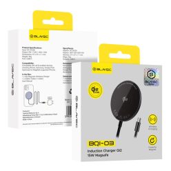   Blavec BQI-03 Qi2 15W mágneses Magsafe vezeték nélküli töltő (BQI03-QI2MB) fekete