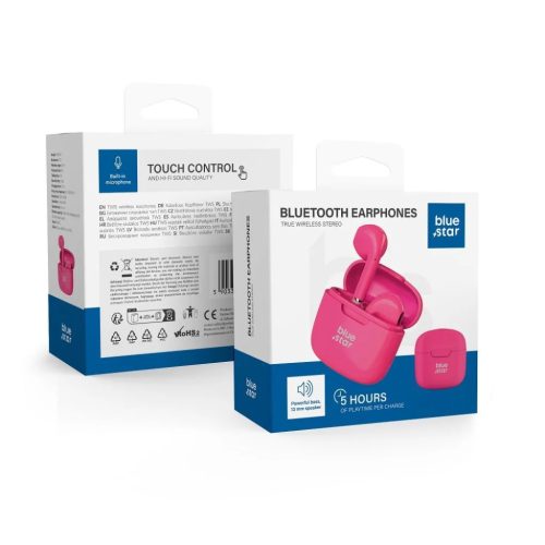 BLUE STAR vezeték nélküli fülhallgató bluetooth TWS FI7 rózsaszín