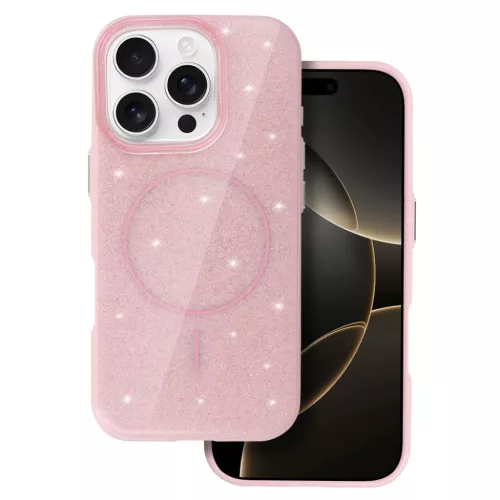 iPhone 13 Pro Max világos rózsaszín Magsafe Slim Shiny tok