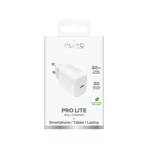 Puro PROLITE 30W USB-C Fali Töltő - Fehér