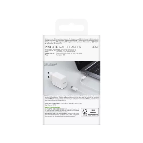 Puro PROLITE 30W USB-C Fali Töltő - Fehér