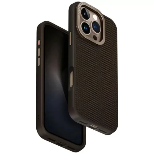 Uniq Keva Max Magclick Töltő Tok Kameraállvány iPhone 16 Pro - Barna Tok