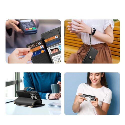 iPhone 15 Pro Max Fekete Dux Ducis Lawa Bőrtok