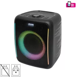   SAL BTCUBE hordozható Boombox, vezeték nélküli hangszóró, 70 watt, 3 hangszóró, Bluetooth TWS, IPX4, beépített akkumulátor