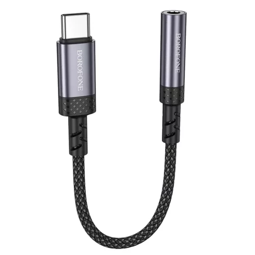 Borofone Adapter BV24 Graceful - Type C-3.5 mm jack átalakító - szürke