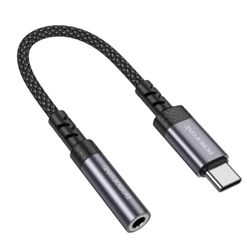 Borofone Adapter BV24 Graceful - Type C-3.5 mm jack átalakító - szürke