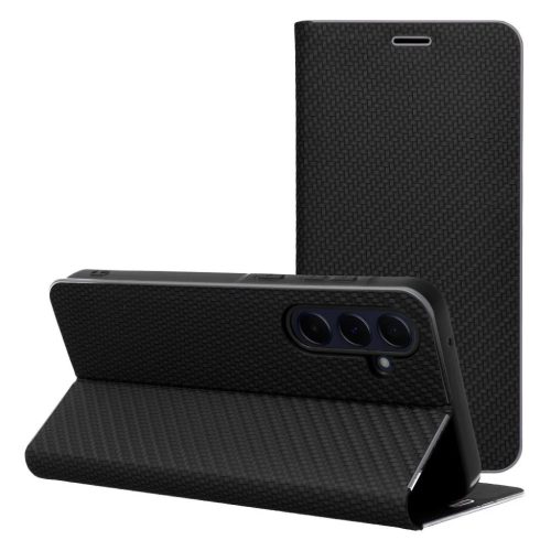 LUNA Book Carbon fliptok Samsung Galaxy S25 Edge fekete