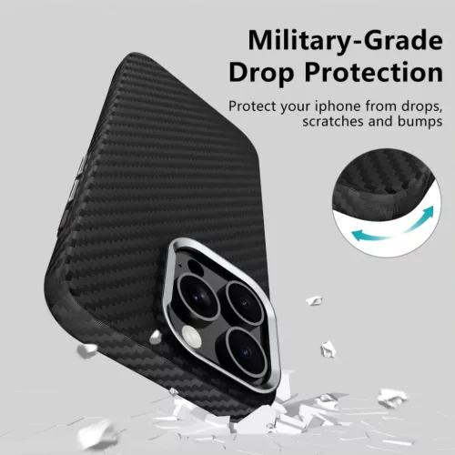 Tech-protect Ion Carbon Magsafe iPhone 16 Pro fekete/ezüst tok