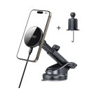 Tech-Protect Mm15w-v10 Mágneses Magsafe Műszerfalra és Szellőzőre Erősíthető Vezeték Nélküli Autós Töltő 15W Fekete