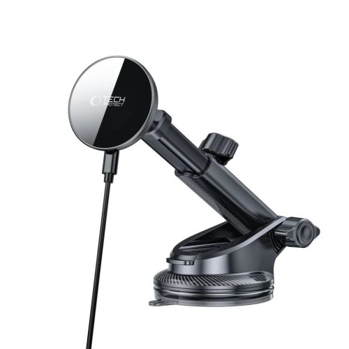 Tech-Protect Mm15w-v10 Mágneses Magsafe Műszerfalra és Szellőzőre Erősíthető Vezeték Nélküli Autós Töltő 15W Fekete