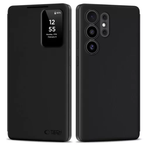 Tech-protect Smart Wallet Galaxy S25 Ultra Matt Fekete tok