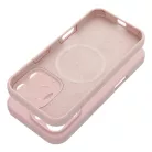 2mm szilikon tok iPhone 15 Pro kompatibilis MagSafe homok rózsaszín
