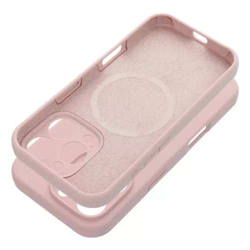 2mm szilikon tok iPhone 15 Pro kompatibilis MagSafe homok rózsaszín