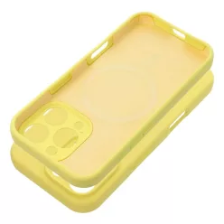   Szilikon tok 2mm iPhone 15-höz, kompatibilis MagSafe-fel, citromsárga