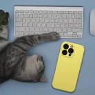 Szilikon tok 2mm iPhone 15-höz, kompatibilis MagSafe-fel, citromsárga