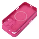 Szilikon tok 2mm iPhone 16-hoz, MagSafe kompatibilis, rózsaszín