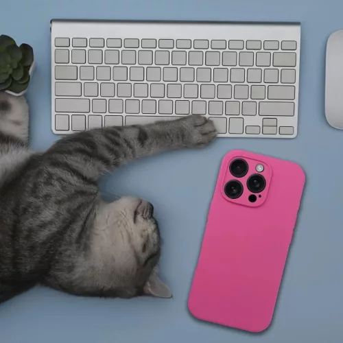 Szilikon tok 2mm iPhone 16-hoz, MagSafe kompatibilis, rózsaszín