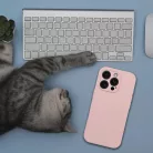 Szilikon tok 2mm iPhone 16 Pro kompatibilis MagSafe homok rózsaszín