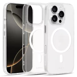   Liavec fényes Magsafe átlátszó tok iPhone 16 Pro fehér tok