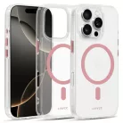 Liavec fényes Magsafe átlátszó tok iPhone 16 Pro-hoz rózsaszín tok