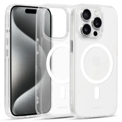   Liavec Fényes Magsafe Átlátszó iPhone 15 Pro Max tok fehér
