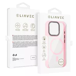   Liavec Hybrid Magsafe átlátszó tok iPhone 16 Pro light pink tok