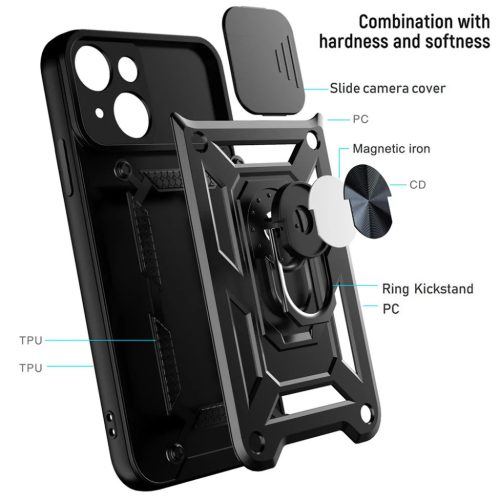 Slide Camera Armor tok Samsung Galaxy S25 Edge fekete