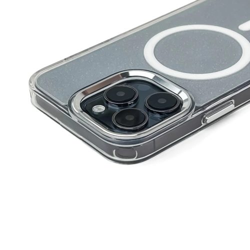 Glitter tok MagSafe-fel Samsung Galaxy S25 Edge-hez - Fehér tok