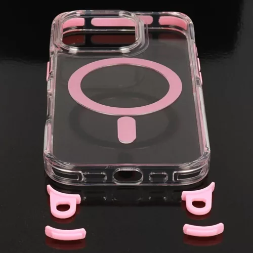 Tel Protect Strap Átlátszó Tok iPhone 16 Pro rózsaszín tok