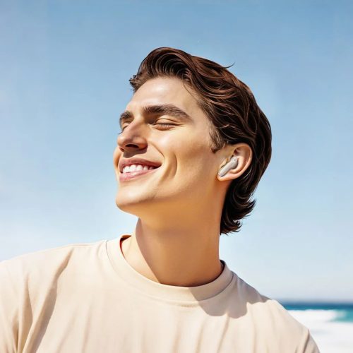 HOCO vezeték nélküli fülhallgató bluetooth érintőkijelzővel TWS ANC + ENC EQ21 felhős fehér