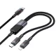 HOCO kábel 2 az 1-ben Type C - Type C + Lightning 5A 100W U139 1,2 m fekete