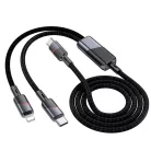 HOCO kábel 2 az 1-ben Type C - Type C + Lightning 5A 100W U139 1,2 m fekete