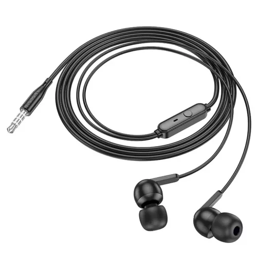 HOCO vezetékes fülhallgatók Jack 3,5 mm mikrofonnal M124 fekete