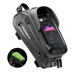   Rockbros B68 páncélozott kerékpártáska telefonzsebbel és borítással 1.7l - fekete tok