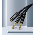 Ugreen 3.5mm elosztó, adapter audio és mikrofon jelre 20Cm fekete (AV140 20899)