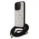 iPhone 16 Pro Pink Guess PU 4G Fém Logós Keresztpántos Tok