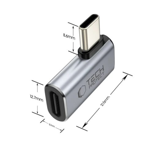 Tech-Protect Ultraboost AA01 szögletes adapter Type-C szürke