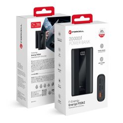   FORCELL F-ENERGY P20K2 Energo powerbank PD QC3.0 3A 22,5W 20000 mAh fekete