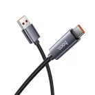 USB A - USB C kábel Hoco 5A kijelzővel 1 m fekete