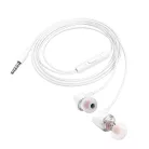 HOCO vezetékes fülhallgatók Jack 3,5 mm mikrofonnal M107 fehér