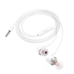  HOCO vezetékes fülhallgatók Jack 3,5 mm mikrofonnal M107 fehér