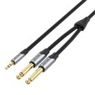 Audio kábel 3,5mm apa - 2x jack 6,35mm apa Vention BARHK 8m