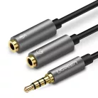 UGREEN 3.5mm audio és mikrofon jel elosztó adapter 20Cm fekete (AV141 30620)