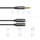 UGREEN 3.5mm audio és mikrofon jel elosztó adapter 20Cm fekete (AV141 30620)