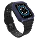 Protect Strap Band csuklópánt tok Apple Watch 9 / 8 / 7 / 6 / 5 / 4 / 3 / 2 / SE / SE2 (41 / 40 / 38mm) tok páncélos fedél fekete / kék