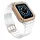 Protect Strap szíj karpánt tokkal Apple Watch 9 / 8 / 7 / 6 / 5 / 4 / 3 / 2 / SE / SE2 (41 / 40 / 38mm) tok páncél borítás órához átlátszó / rozéarany