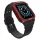 Protect Strap Band Apple Watch 9 / 8 / 7 / 6 / 5 / 4 / 3 / 2 / SE / SE2 (41 / 40 / 38mm) páncélos tok órához fekete/piros tok