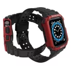 Protect Strap Band Apple Watch 9 / 8 / 7 / 6 / 5 / 4 / 3 / 2 / SE / SE2 (41 / 40 / 38mm) páncélos tok órához fekete/piros tok