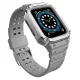 Protect Strap Band tok + szíj Apple Watch 9 / 8 / 7 / 6 / 5 / 4 / 3 / 2 / SE / SE2 (41 / 40 / 38mm) Páncélozott fedél óraszürke / ezüst