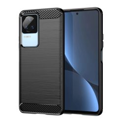   Xiaomi Poco F4 5G carbon tok szilikonból, karbon mintás fekete tok